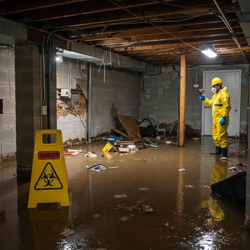 Flooded Basement Electrical Hazard in Maysville, KY Property